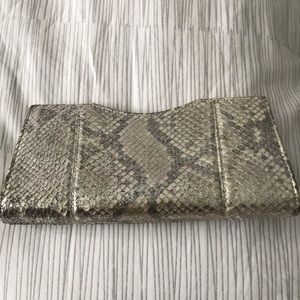 Genuine python clutch